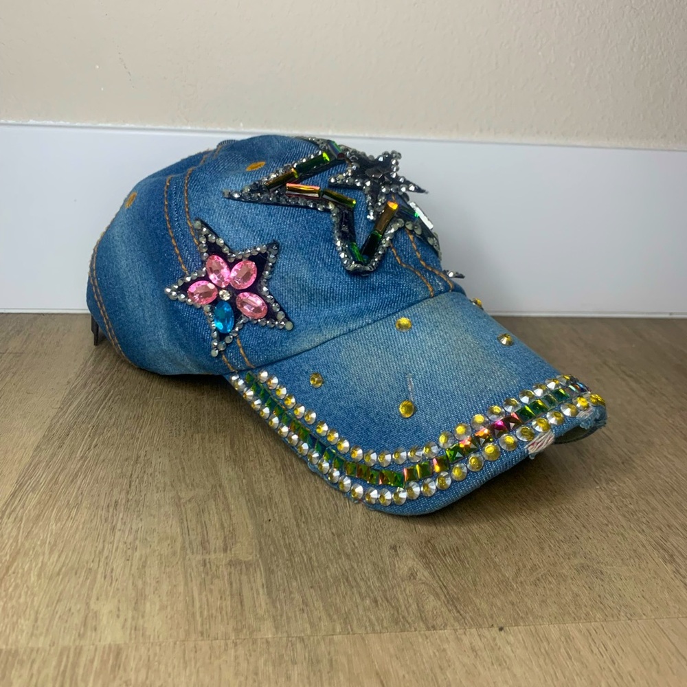 Y2K Denim Bling Cap